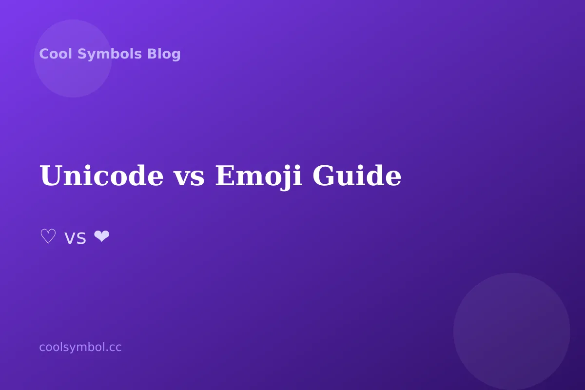 Unicode Symbols vs Emoji: When to Use Each for Better Bios